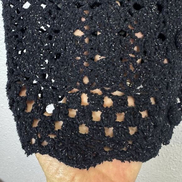 Vintage Silk Crochet Open Knit Cardigan Size M Whimsigoth Fairy Grunge Boho Y2K - Picture 3 of 7